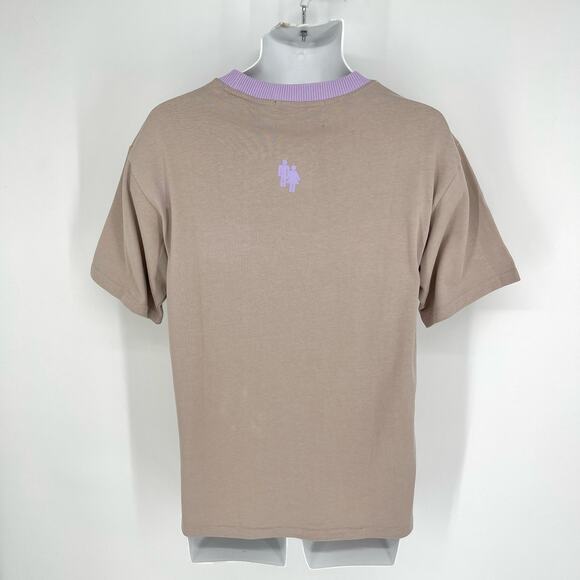 Homme + Femme NEW Core Logo Tee T-Shirt Mens Sz S Tan Purple Heavy Cotton - Picture 3 of 6